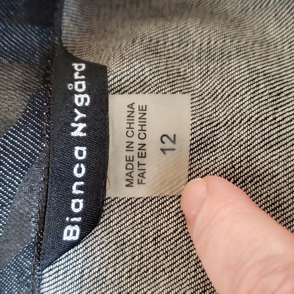 Bianca Nygard black stretch denim Jacket 12 NWOT - Picture 5 of 11